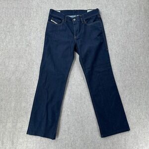 DIESEL Womens Bootzee Regular Slim Bootcut Jeans W31 L28 Navy Blue Cotton HEMMED